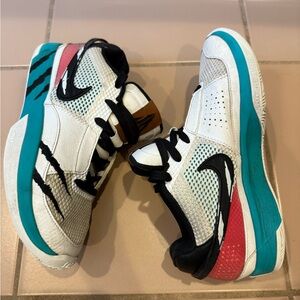 Nike White and Teal Athletic Sneakers
